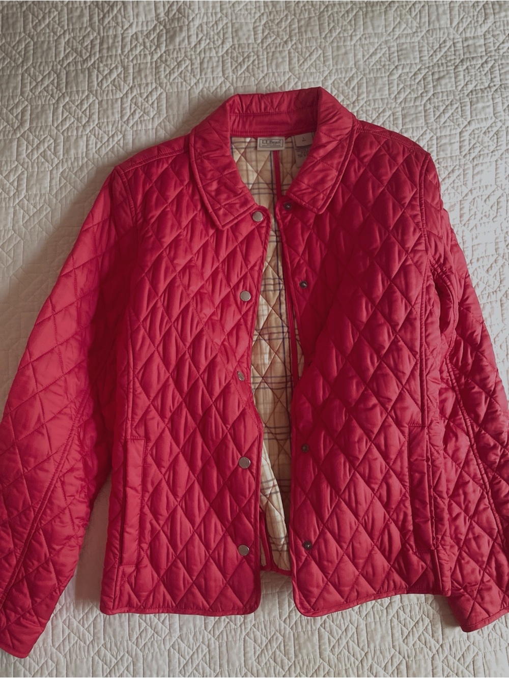 L.L. Bean Women’s Quilted Red Puffer Jacket